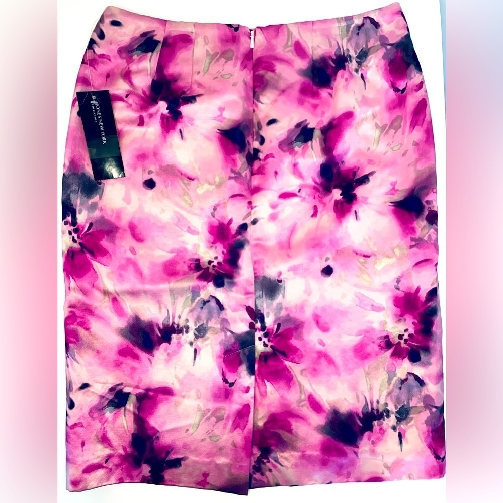Jones Of New York Collection Tulip Pink And Grey Multi Skirt NWT Size 6! - Picture 3 of 9